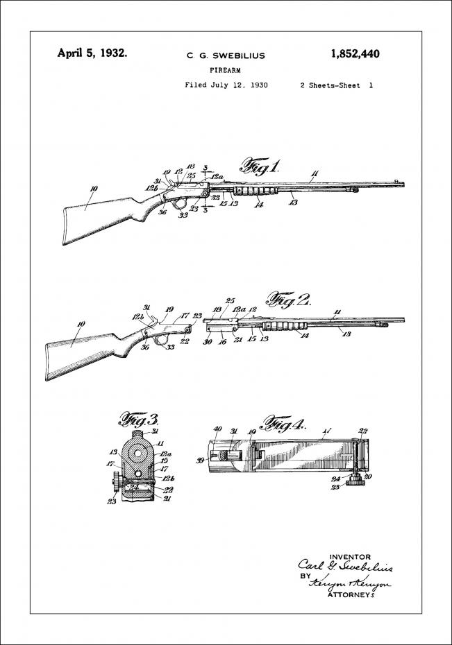 Bildverkstad Patentzeichnung - Gewehr I Poster