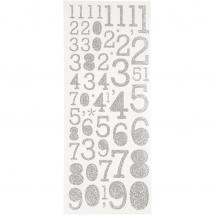Focus Focus Glitter Stickers Silber Numbers