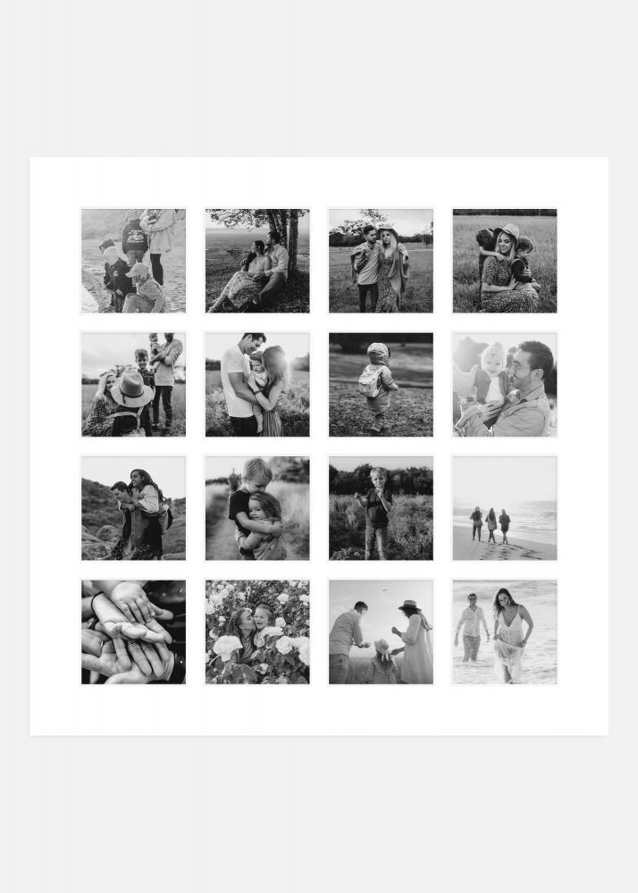 Galleri 1 Passepartout Wei 50x50 cm - 16 Bilder Collage