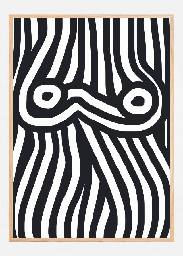 Bildverkstad Black and White Striped Nude Poster