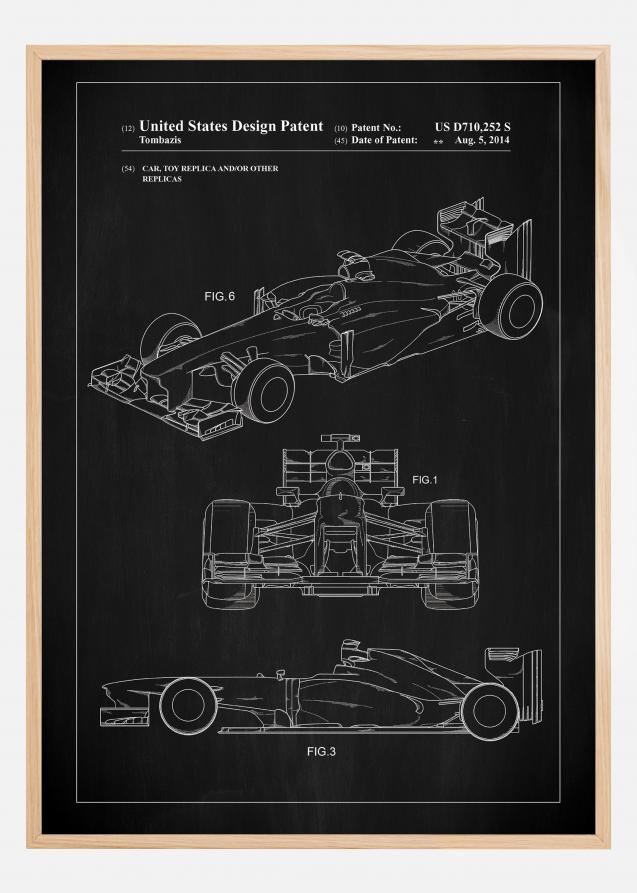 Bildverkstad Patent Print - Formula 1 Racing Car - Black Poster