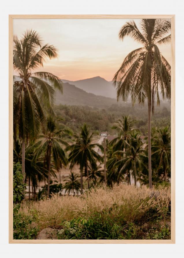 Bildverkstad Palm Trees On Mountain Poster