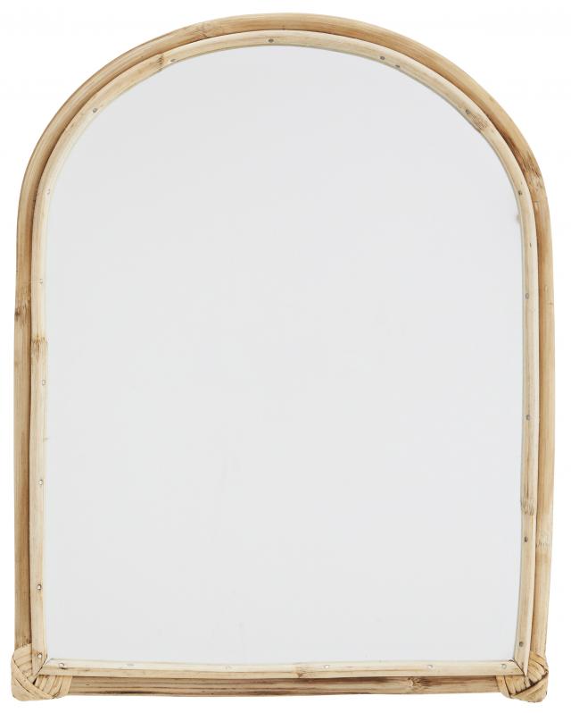 Madam Stoltz Spiegel Halb Oval Bambus 36x47 cm