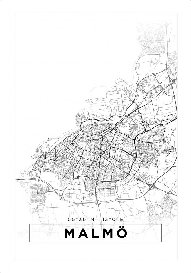 Bildverkstad Map - Malm - White Poster