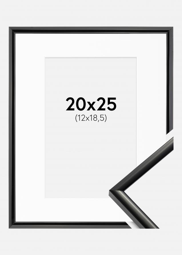 Ram med passepartou Rahmen New Lifestyle Schwarz 20x25 cm - Passepartout Weiß 13x19,5 cm