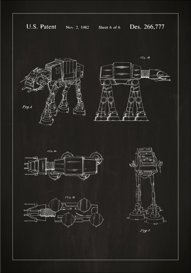 Bildverkstad Patentzeichnung - Star Wars - Walker - Schwarz Poster
