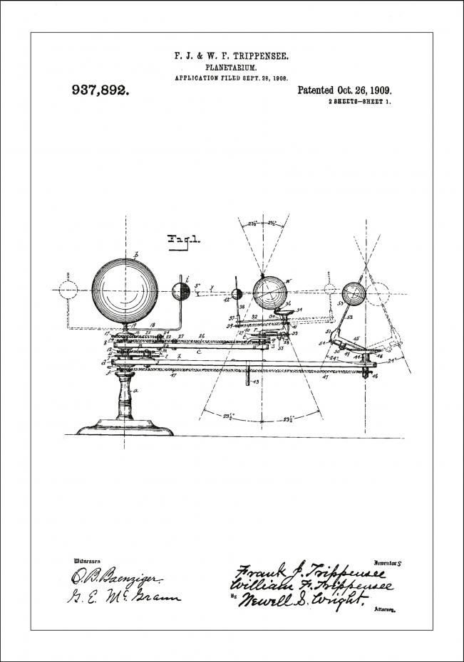 Bildverkstad Patentzeichnung - Planetarium - Wei Poster
