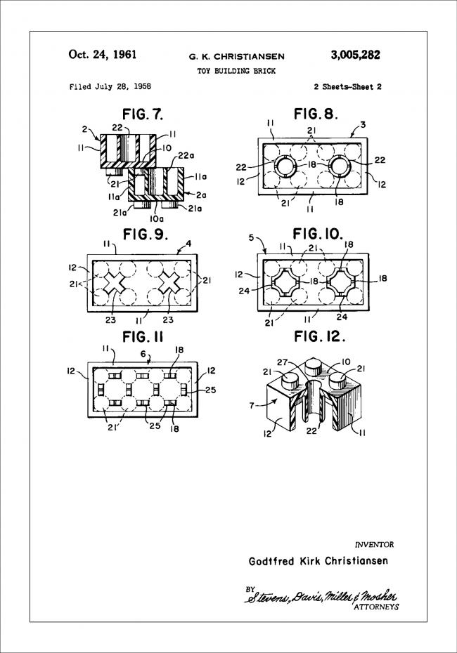 Bildverkstad Patent Print - Lego Block II - White