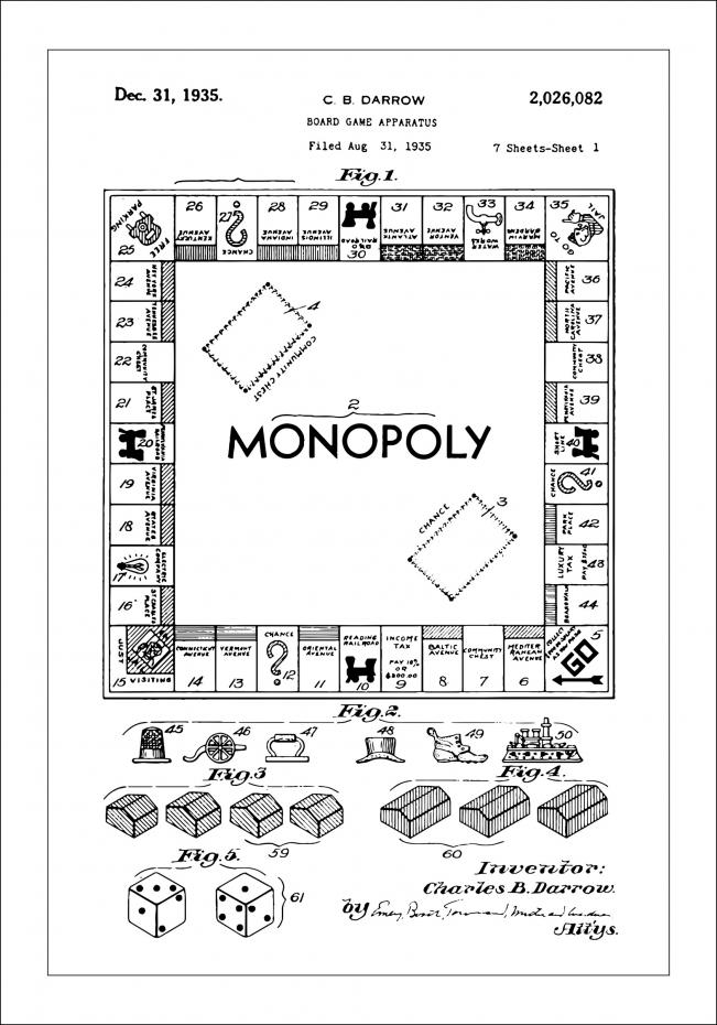 Bildverkstad Patentzeichnung - Monopoly I Poster