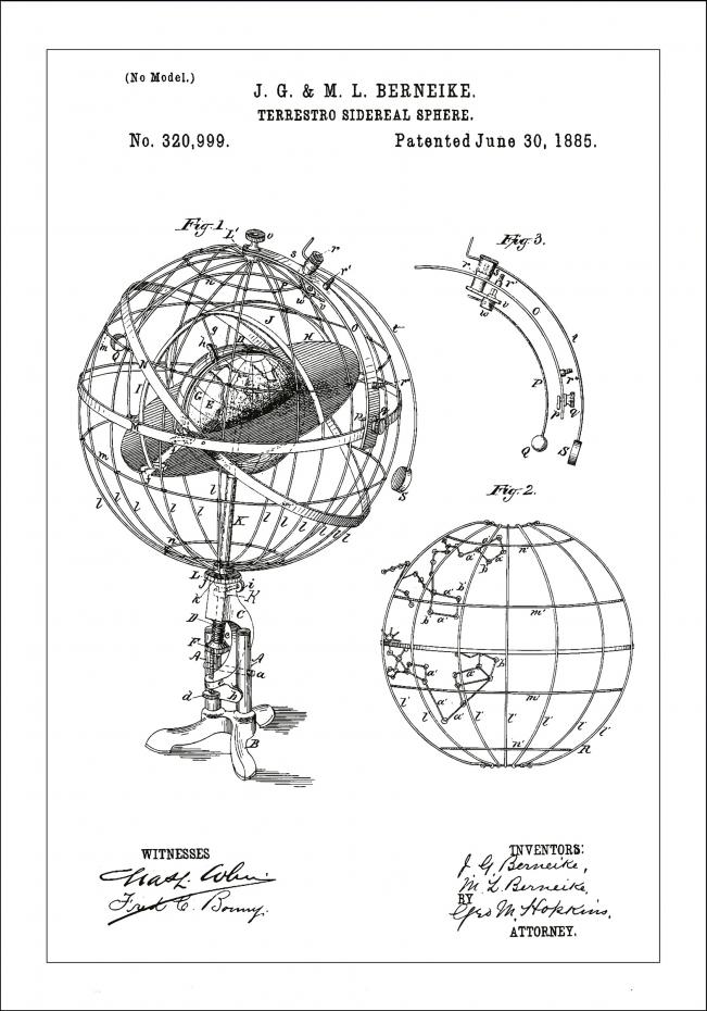 Bildverkstad Patentzeichnung - Astronomisches Modell - Wei Poster