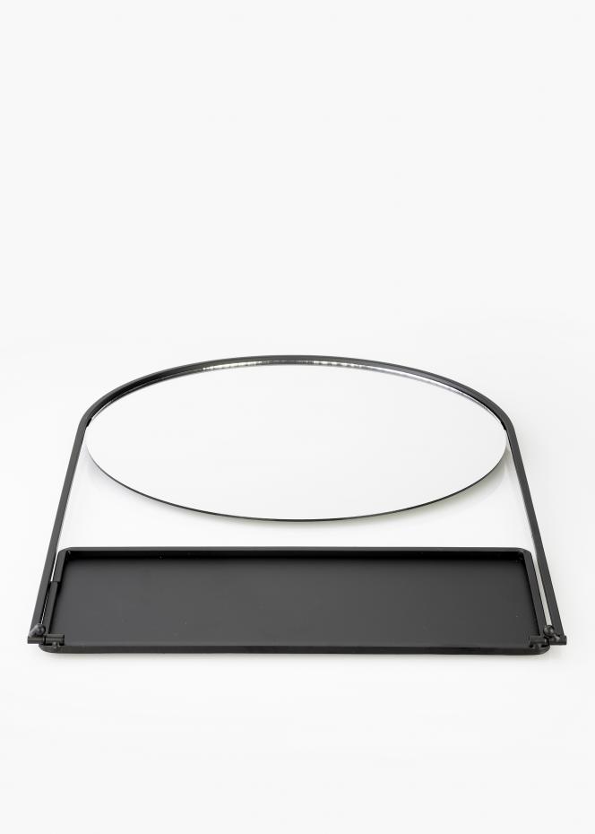 KAILA KAILA Runder Spiegel mit Ablage - Schwarz 35x55 cm