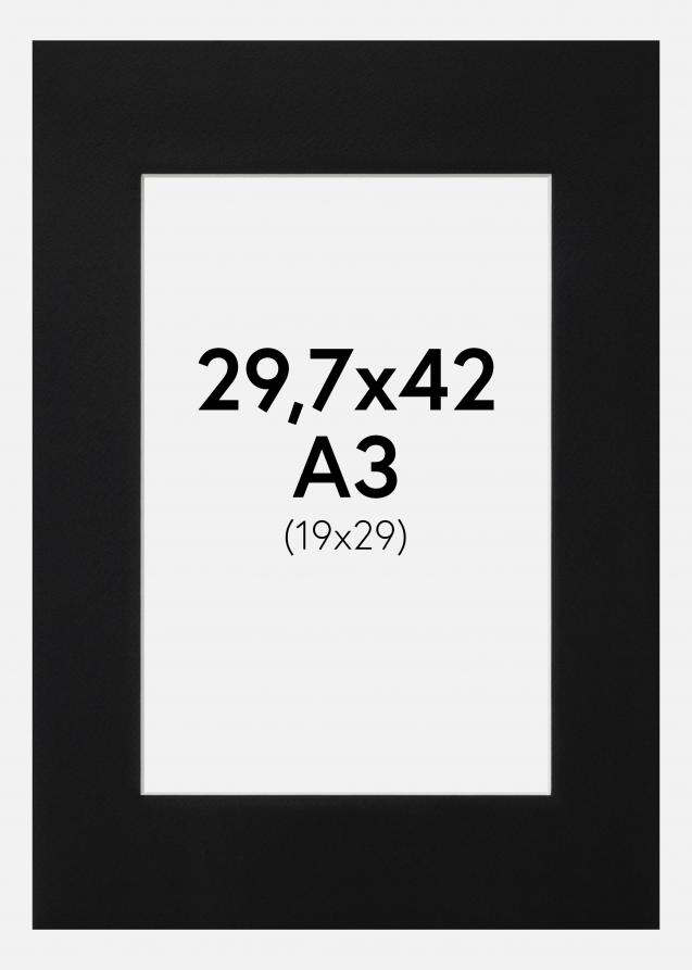 Artlink Passepartout Schwarz Standard (weißer Kern) 29,7x42 cm (19x29)