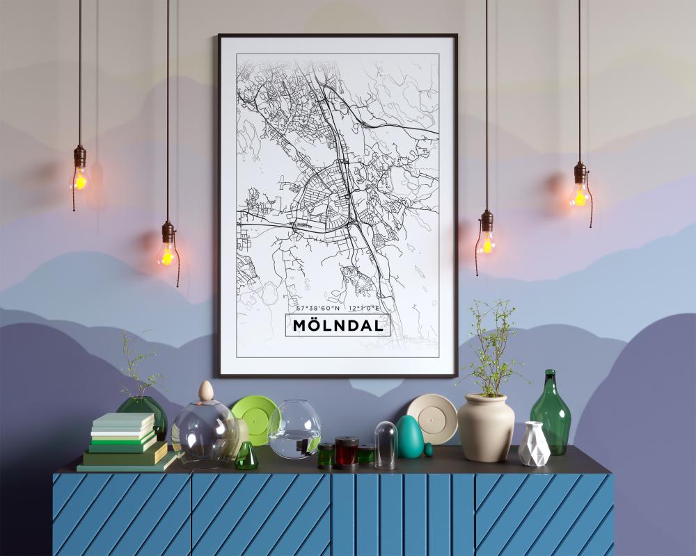 Bildverkstad Map - Mlndal - White Poster