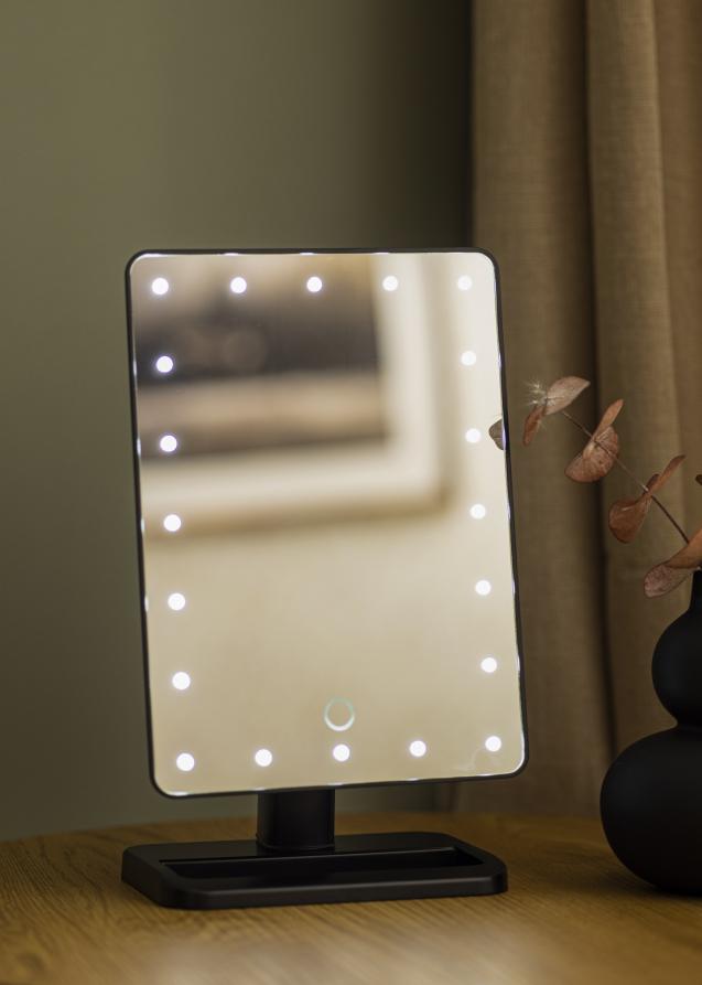 KAILA KAILA Kosmetikspiegel LED mit Bluetooth-Lautsprecher Schwarz 18x30 cm
