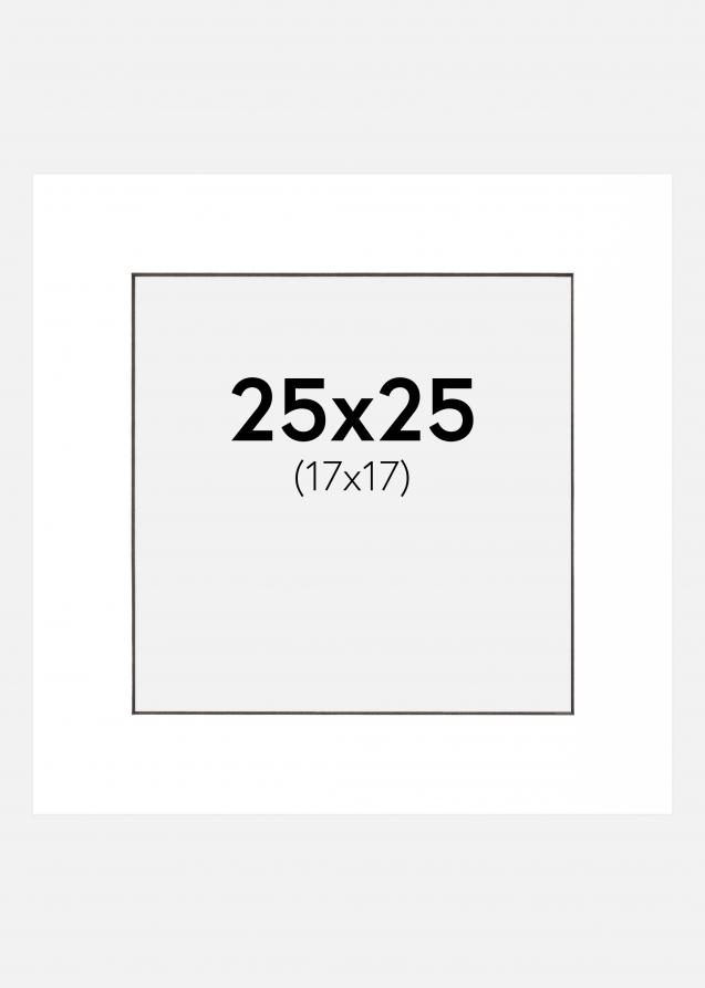 Galleri 1 Passepartout Weiß (schwarzer Kern) 25x25 cm (17x17 cm)