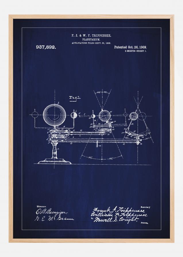 Bildverkstad Patentzeichnung - Planetarium - Blau Poster