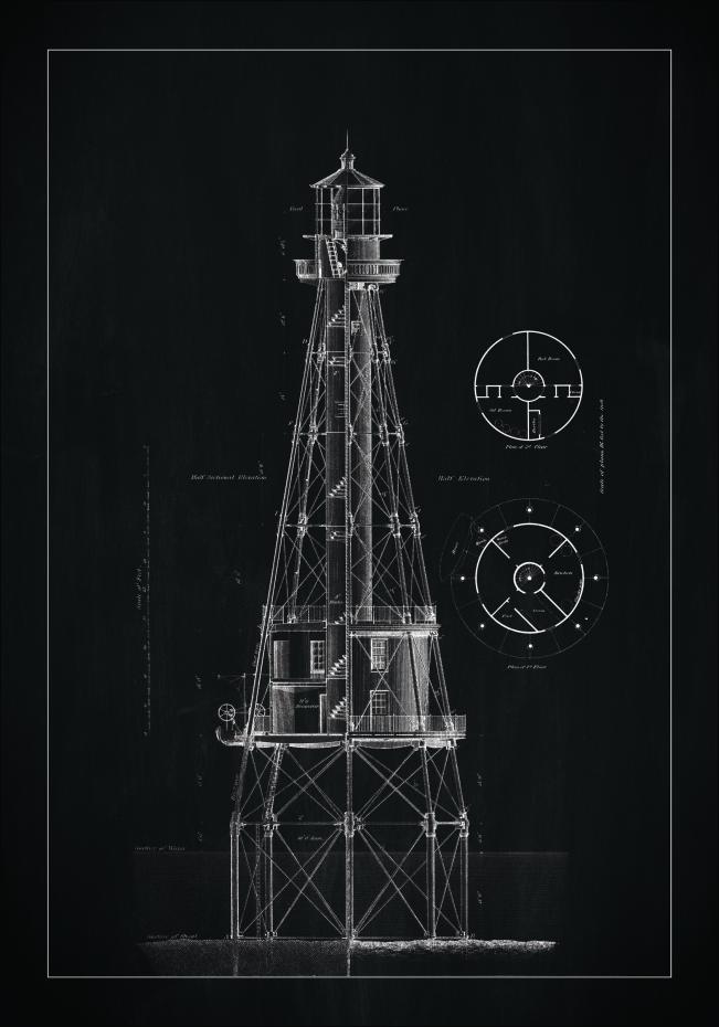 Bildverkstad Schiefertafel - Leuchtturm - Ship Shoal Lighthouse Poster