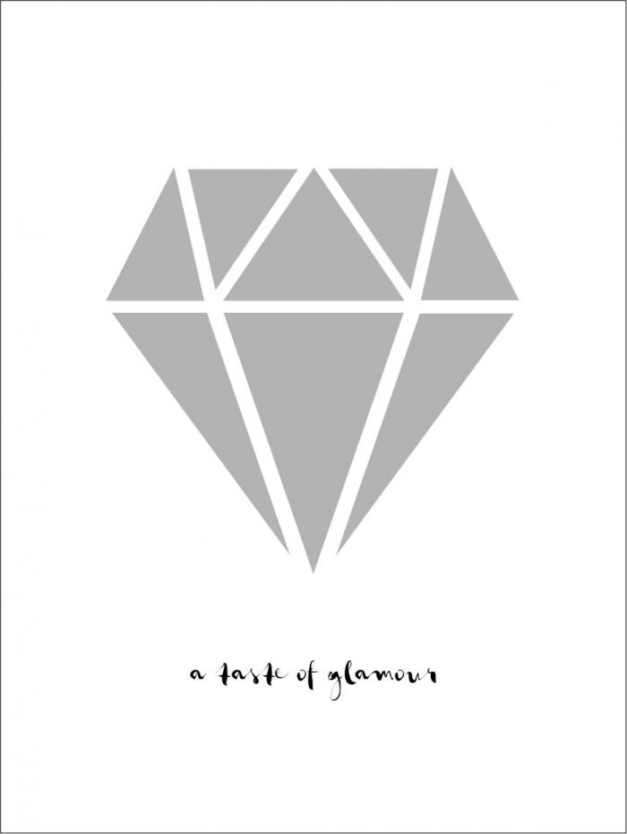 Malimi Posters Diamant - Grau