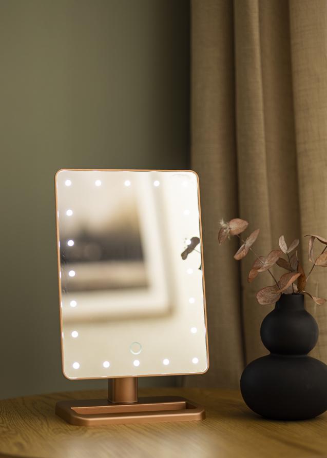 KAILA KAILA Kosmetikspiegel LED mit Bluetooth-Lautsprecher Roségold 18x30 cm