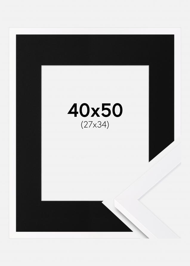 Ram med passepartou Rahmen Selection Weiß 40x50 cm - Passepartout Schwarz 28x35 cm