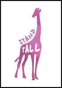 Bildverkstad Giraffe stand tall - Pink Poster