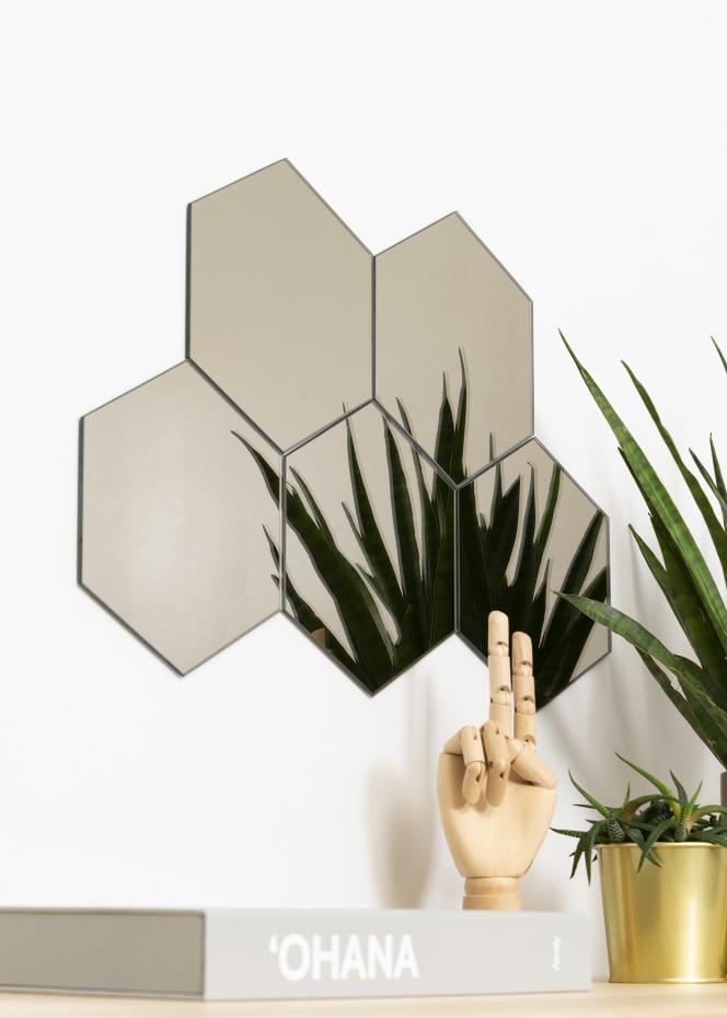 KAILA KAILA Spiegel Hexagon Dark Bronze 18x21 cm - 5er-Pack