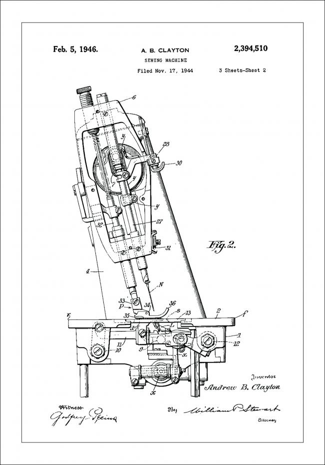 Bildverkstad Patentzeichnung - Nhmaschine II Poster