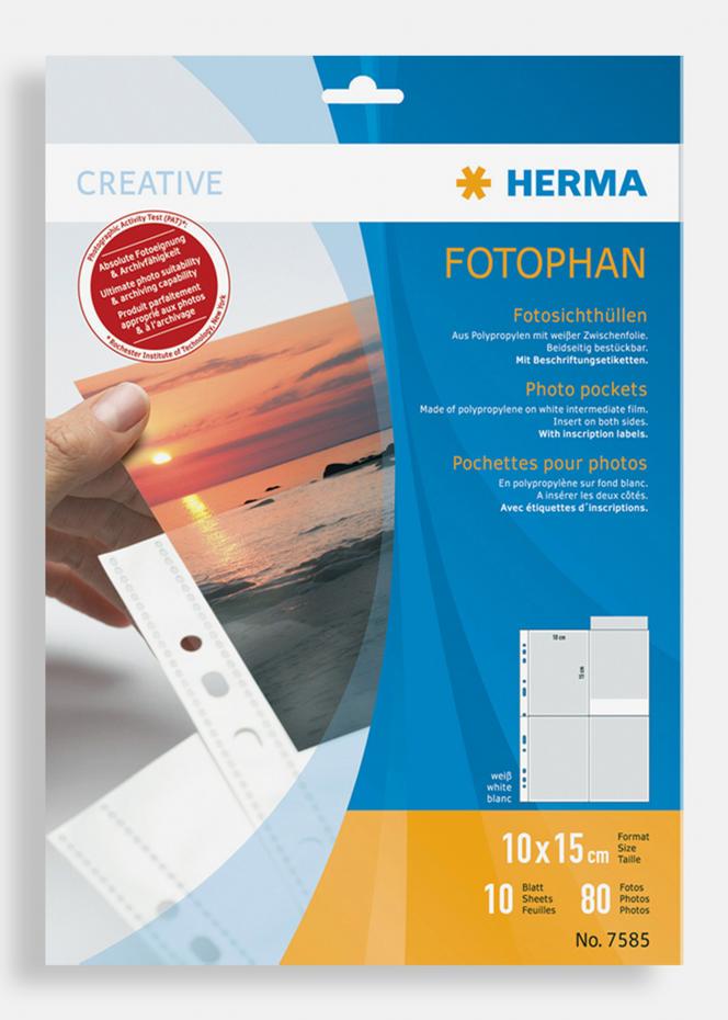  Herma Fototaschen 10x15 cm vertikal - 10er-Pack Wei