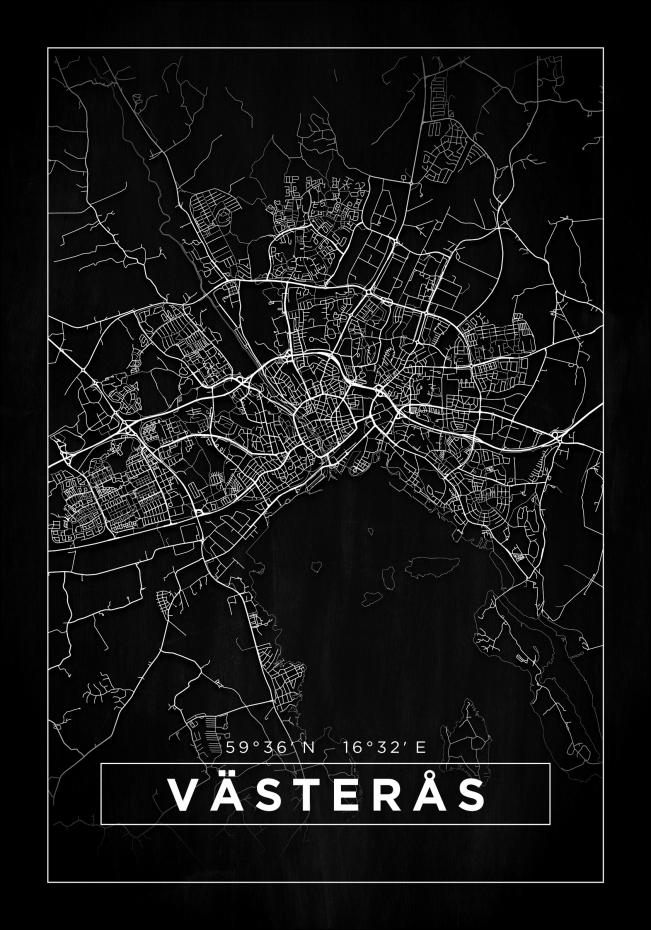 Bildverkstad Map - Vsters - Black Poster