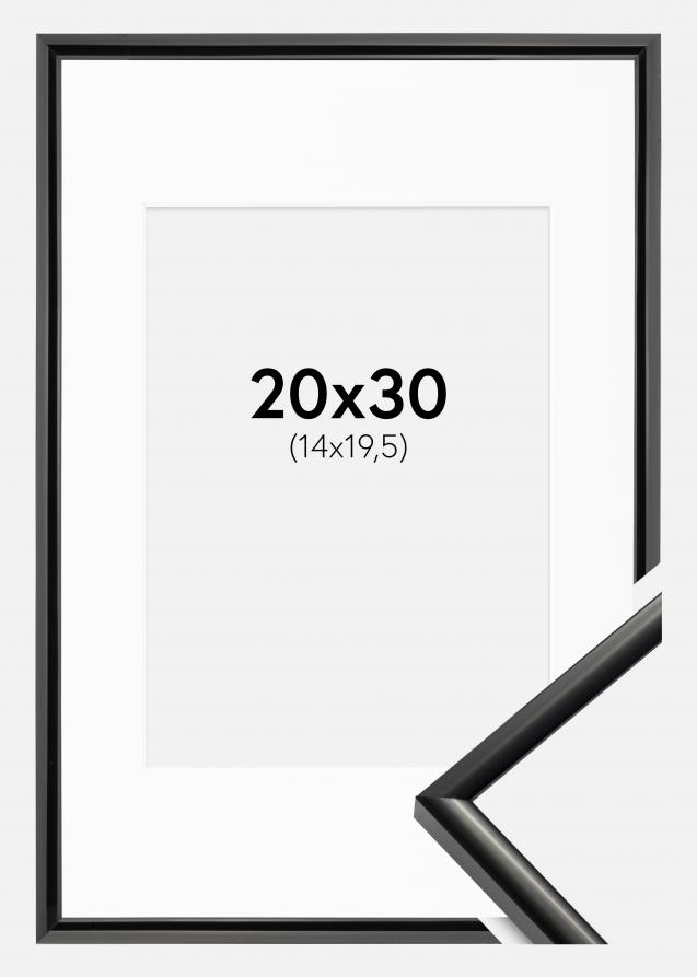 Ram med passepartou Rahmen New Lifestyle Schwarz 20x30 cm - Passepartout Weiß 15x21 cm (A5)