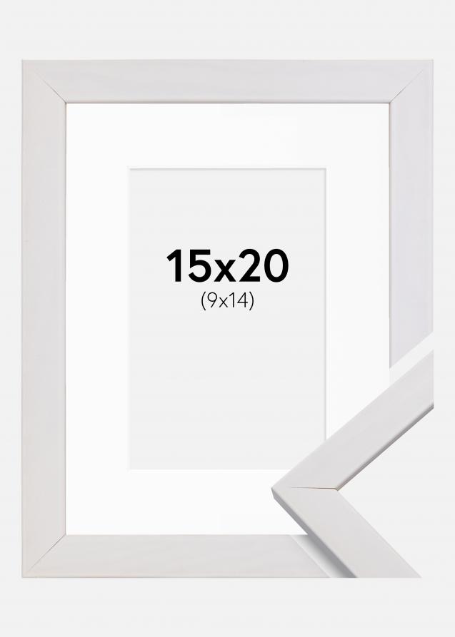 Ram med passepartou Rahmen Stilren Weiß 15x20 cm - Passepartout Weiß 10x15 cm