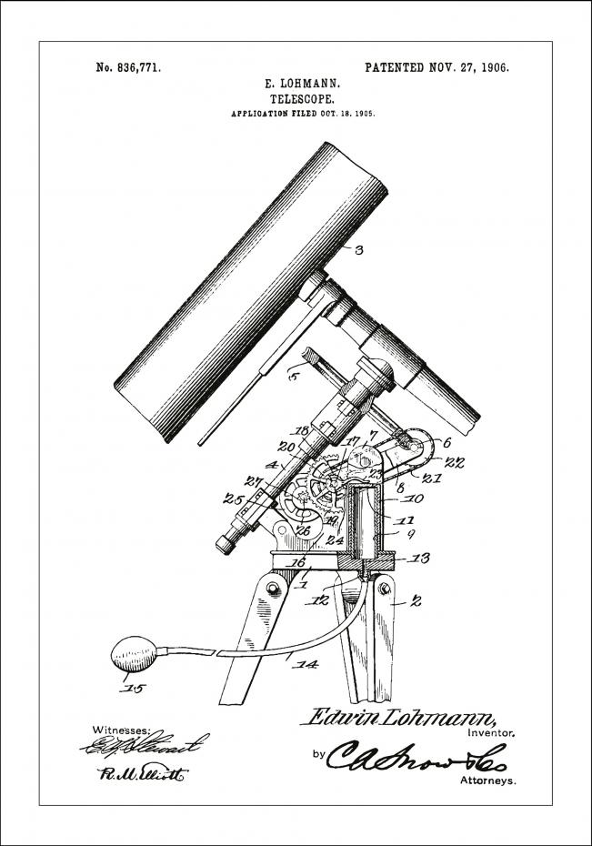Bildverkstad Patentzeichnung - Teleskop - Wei Poster
