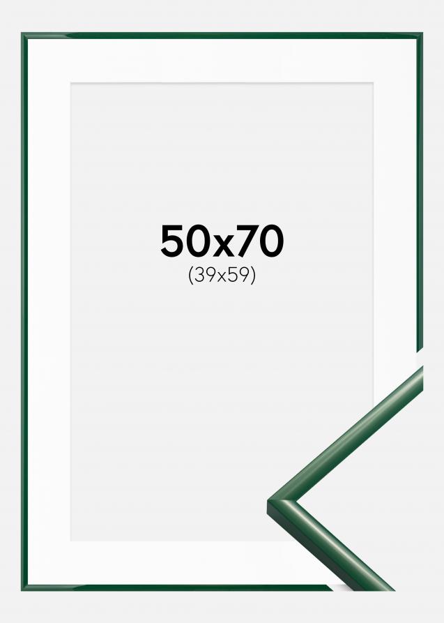 Ram med passepartou Rahmen New Lifestyle Moss Green 50x70 cm - Passepartout Weiß 40x60 cm