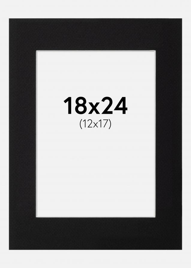 Artlink Passepartout Schwarz Standard (weißer Kern) 18x24 cm (12x17)