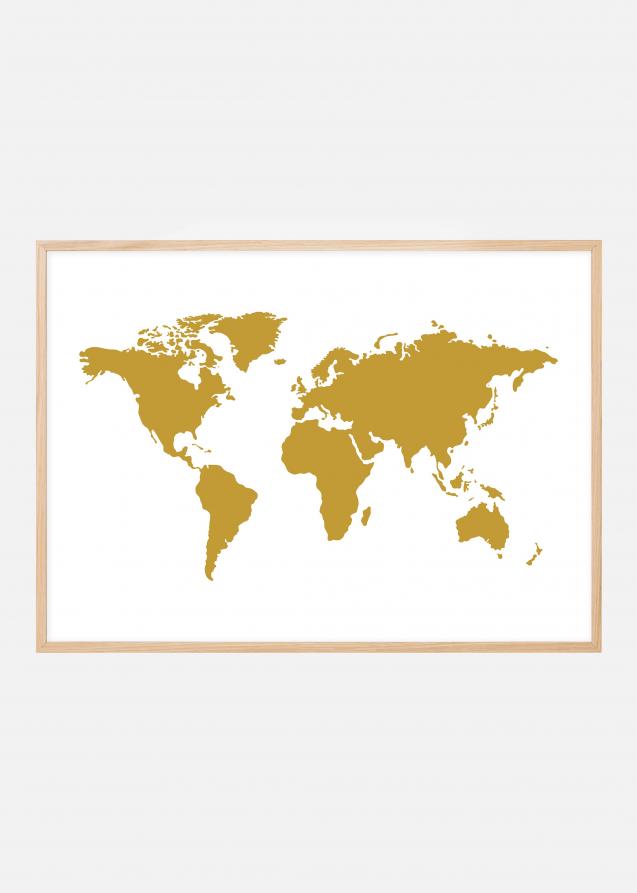 Bildverkstad Weltkarte Gold Poster