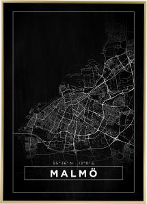 Bildverkstad Map - Malmö - Black Poster