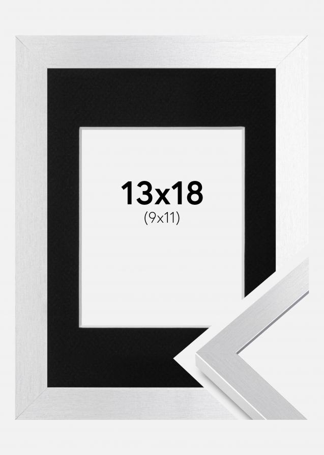 Ram med passepartou Rahmen Selection Silber 13x18 cm - Passepartout Schwarz 10x12 cm
