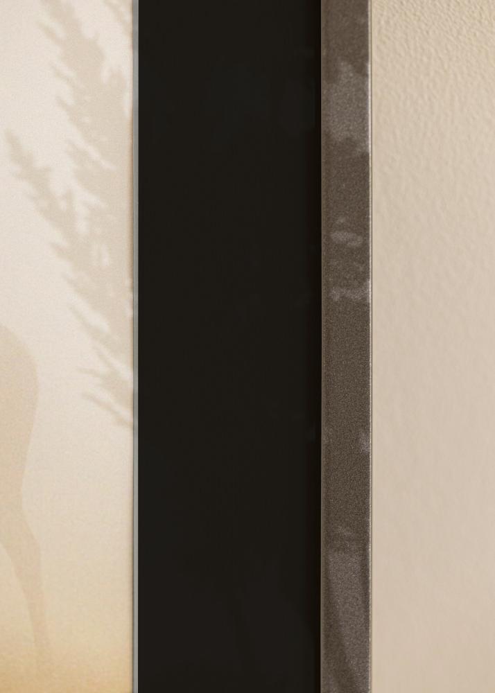 Ram med passepartou Rahmen Edsbyn Graphitgrau 50x70 cm - Passepartout Schwarz 40x60 cm