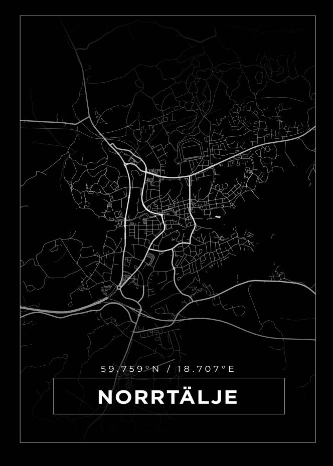 Bildverkstad Map - Norrtlje - Black Poster