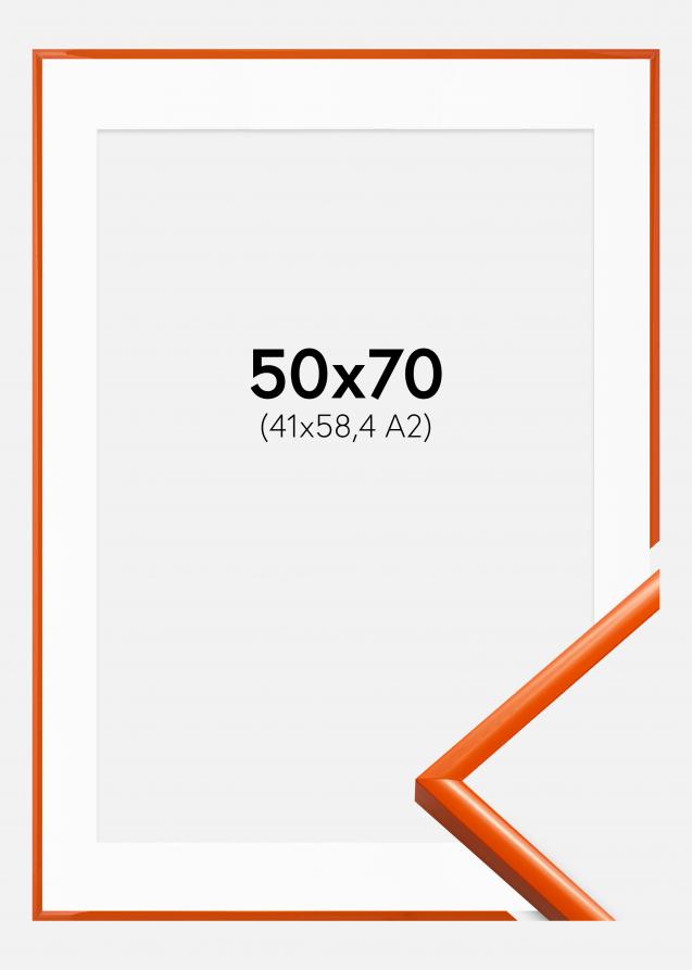 Ram med passepartou Rahmen New Lifestyle Orange 50x70 cm - Passepartout Weiß 42x59,4 cm (A2)
