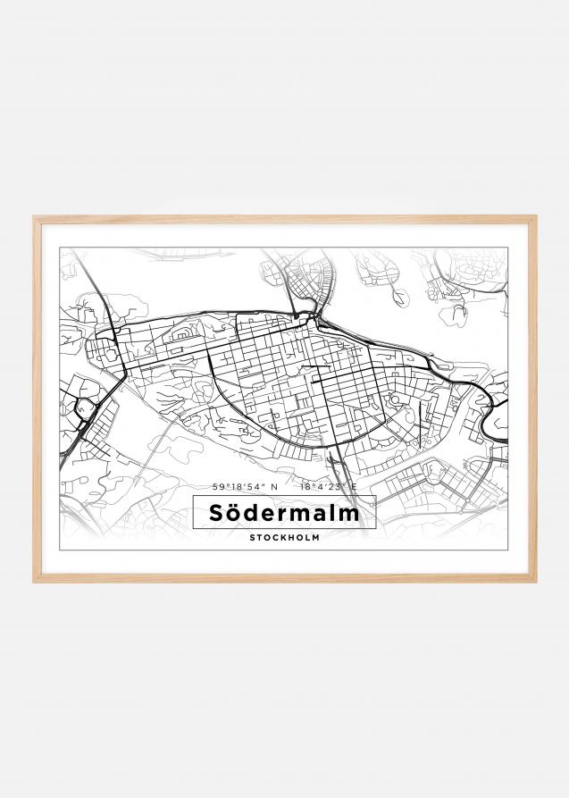 Bildverkstad Map - Södermalm - White Poster
