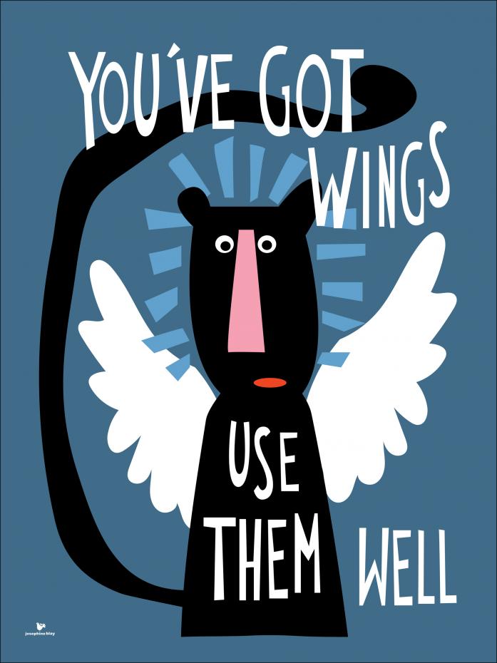Bildverkstad You got Wings - Blue Poster