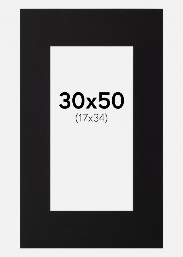 Artlink Passepartout Schwarz Standard (weißer Kern) 30x50 cm (17x34)