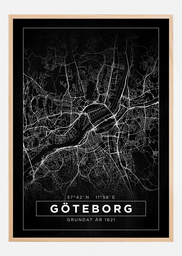 Bildverkstad Map - Göteborg - Black Poster