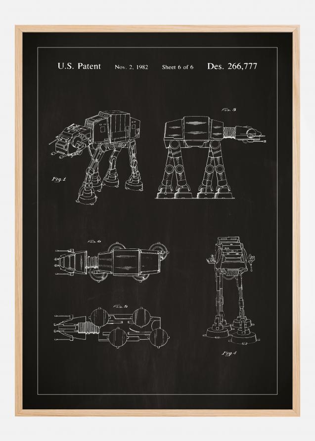 Bildverkstad Patentzeichnung - Star Wars - Walker - Schwarz Poster