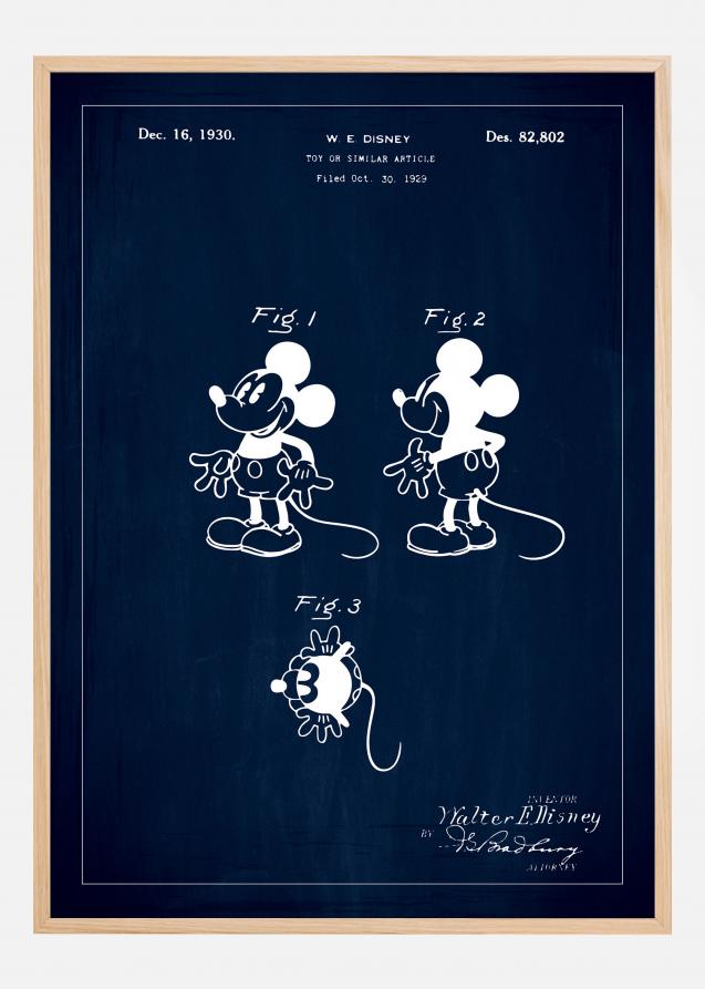 Bildverkstad Patentzeichnung - Disney - Micky Maus - Blau Poster
