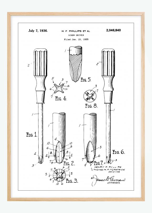 Bildverkstad Patentzeichnung - Schraubenzieher Poster