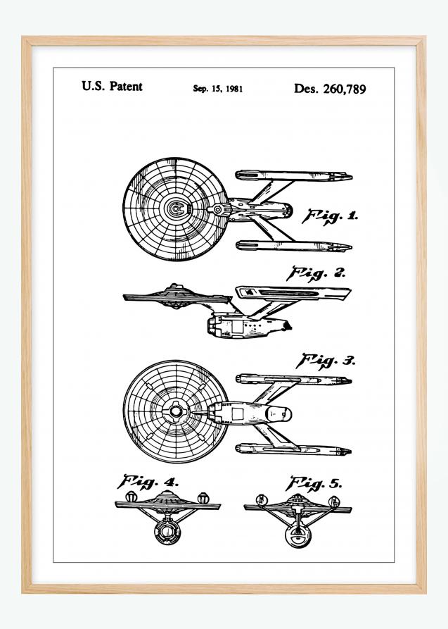 Bildverkstad Patentzeichnung - Star Trek - USS Enterprise Poster
