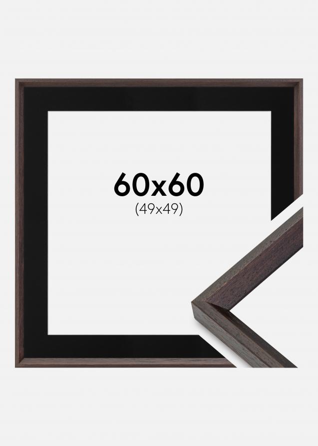Ram med passepartou Rahmen Globe Espresso 60x60 cm - Passepartout Schwarz 50x50 cm