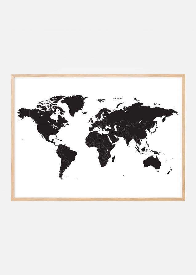 Bildverkstad Weltkarte - Schwarz Poster